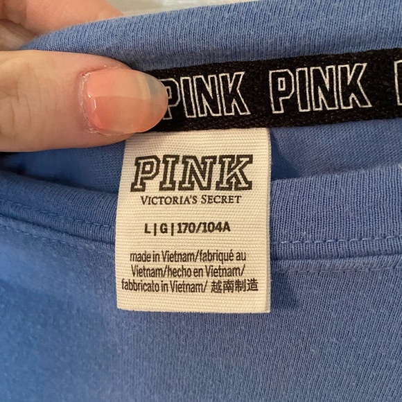 VS PINK Blue long sleeve top - Picture 3 of 7